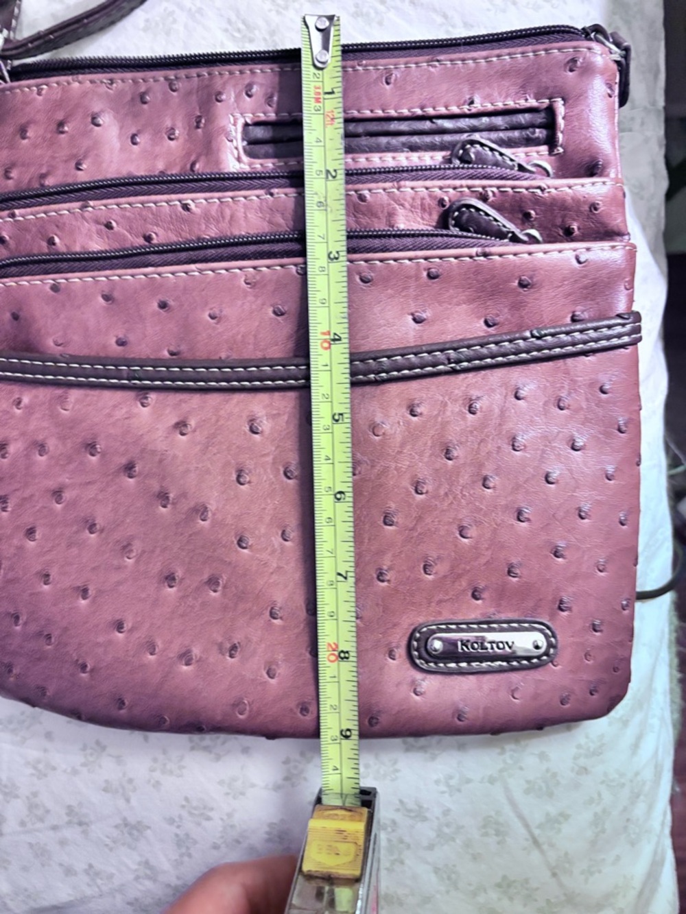 Everyday Brown Crossbody Bag with Multiple Zip Pockets - Picture 7 of 7